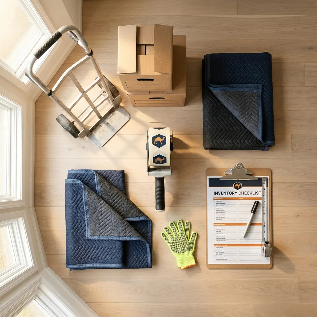 Professional moving supplies and packing materials layout for Gaylord residential relocations